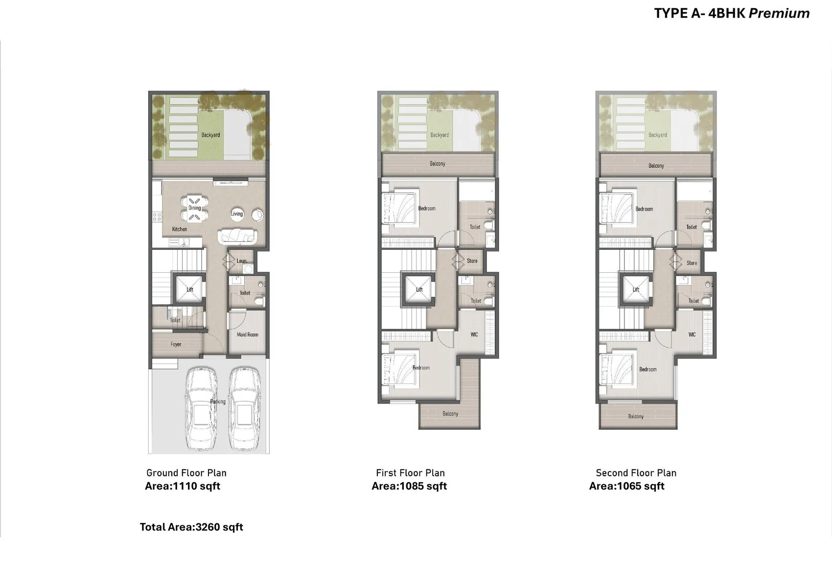 AFM Township Type A 4BHK Premium villa floor plan