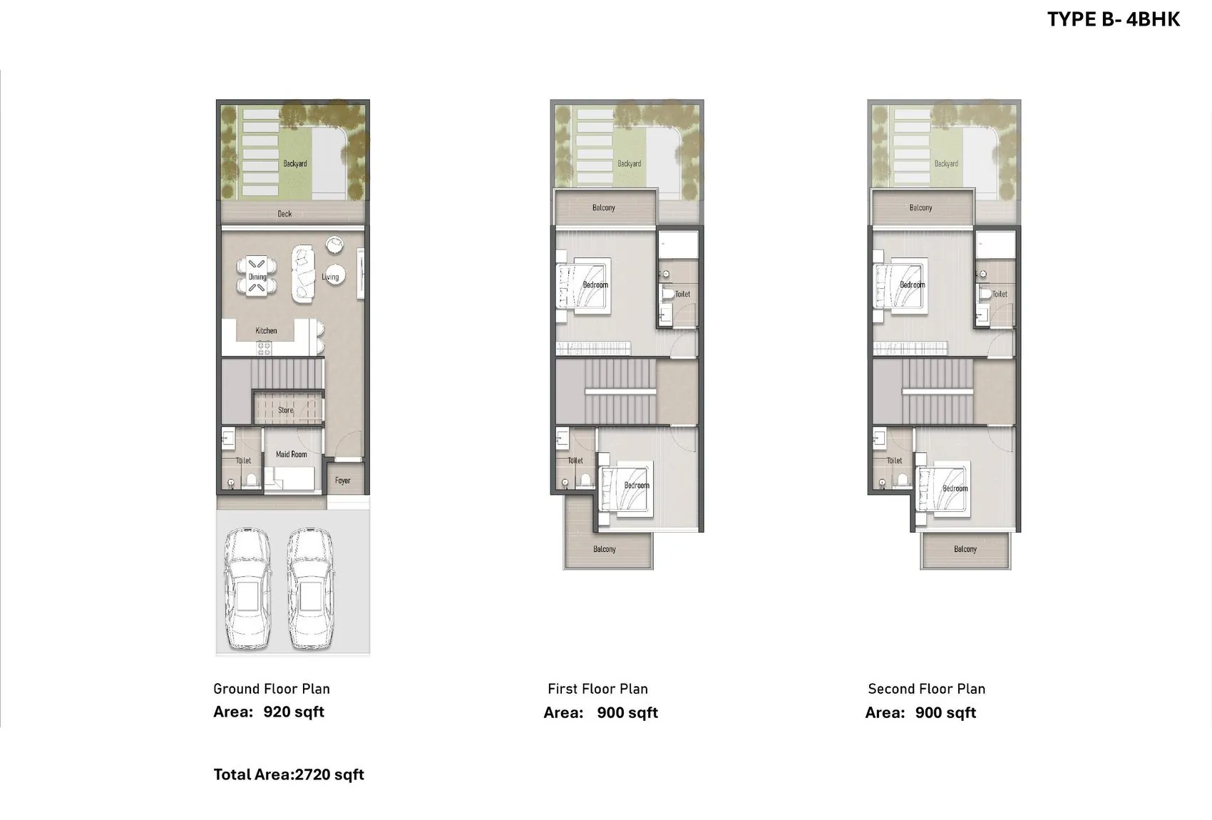 AFM Township Type B 4BHK villa floor plan